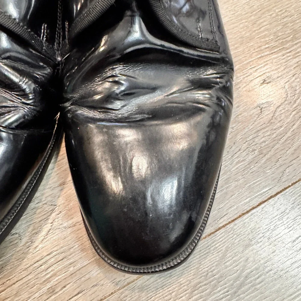 Pronto Uomo Men's Black Patent Leather Oxford‎ Dress Shoes Size 13 M Tuxedo